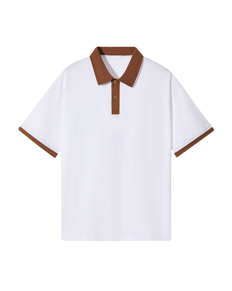 Evan Contrast-Knit Polo Shirt