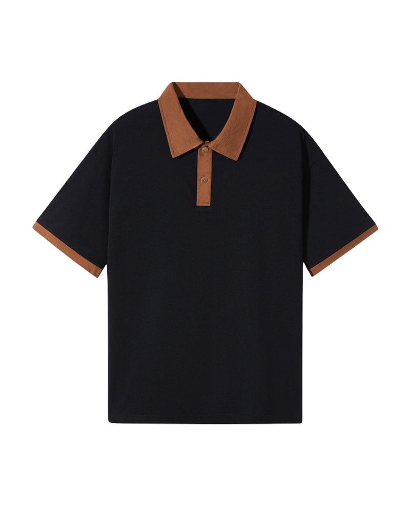 Evan Contrast-Knit Polo Shirt