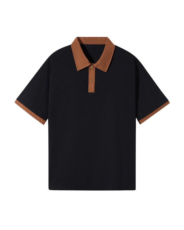 Evan Contrast-Knit Polo Shirt