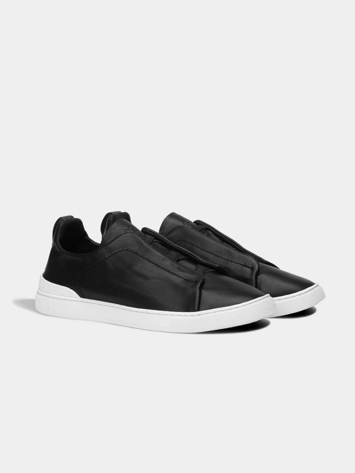 Leather Low Sneakers Black