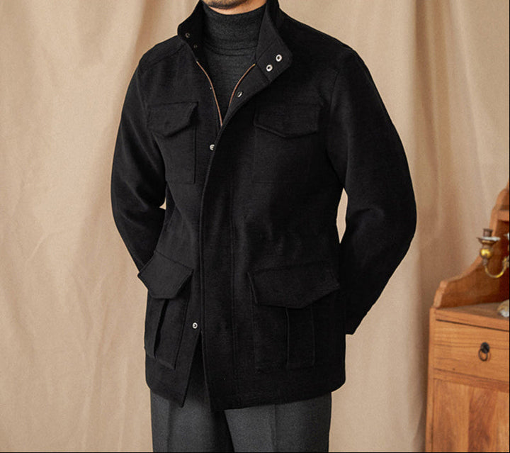 Stylish Suede Denim Jacket