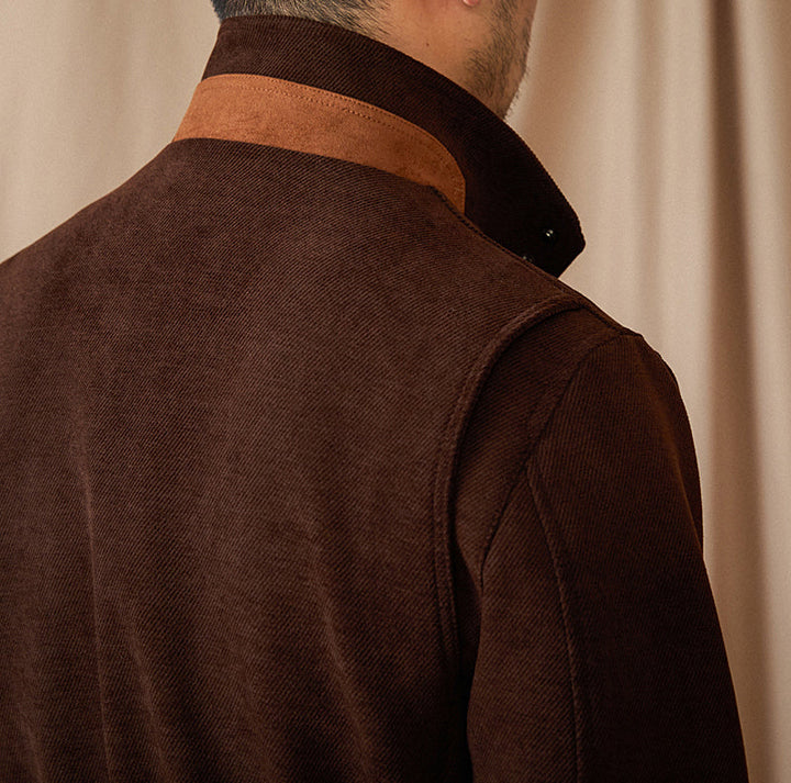 Stylish Suede Denim Jacket