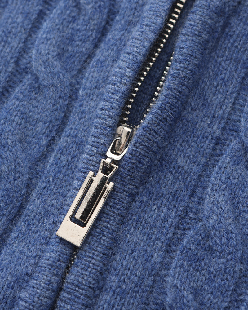 Harlan Cable-Knit Half-Zip Sweater