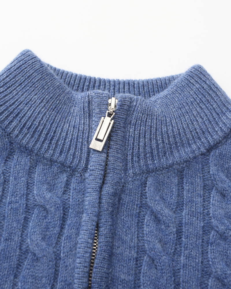Harlan Cable-Knit Half-Zip Sweater