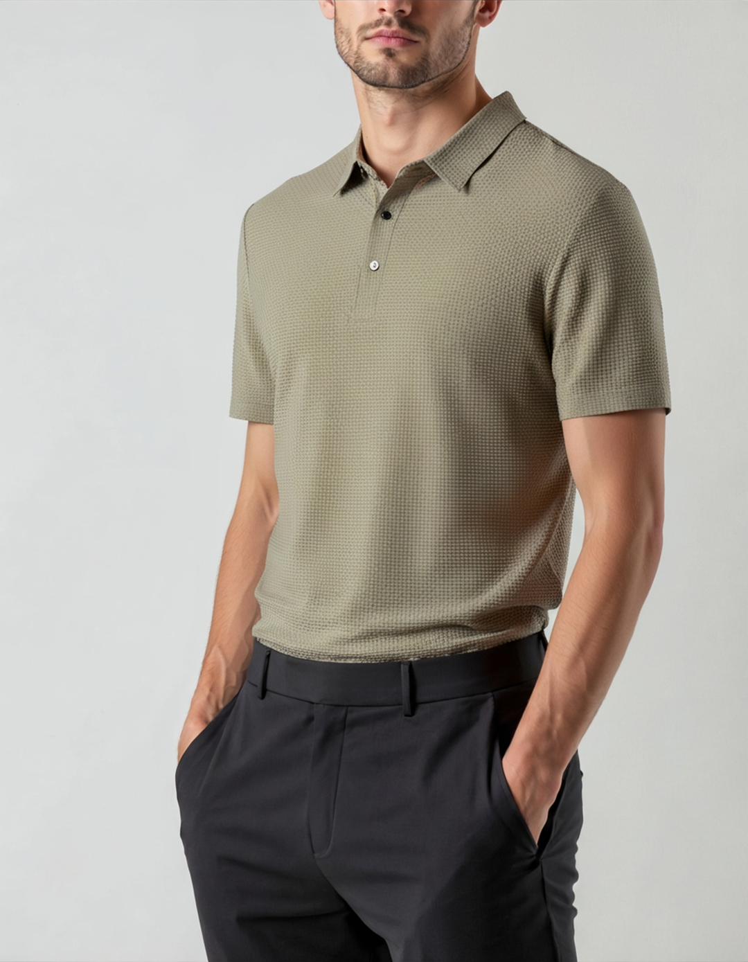 Marc Textured Knit Polo Shirt