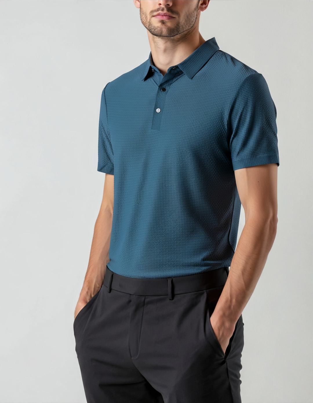 Marc Textured Knit Polo Shirt