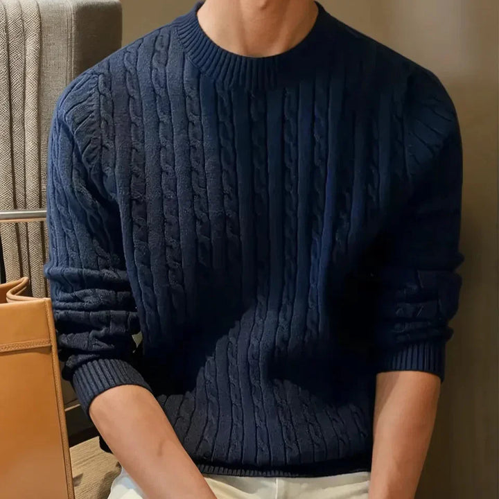 Classic Cable Knit Crewneck Sweater