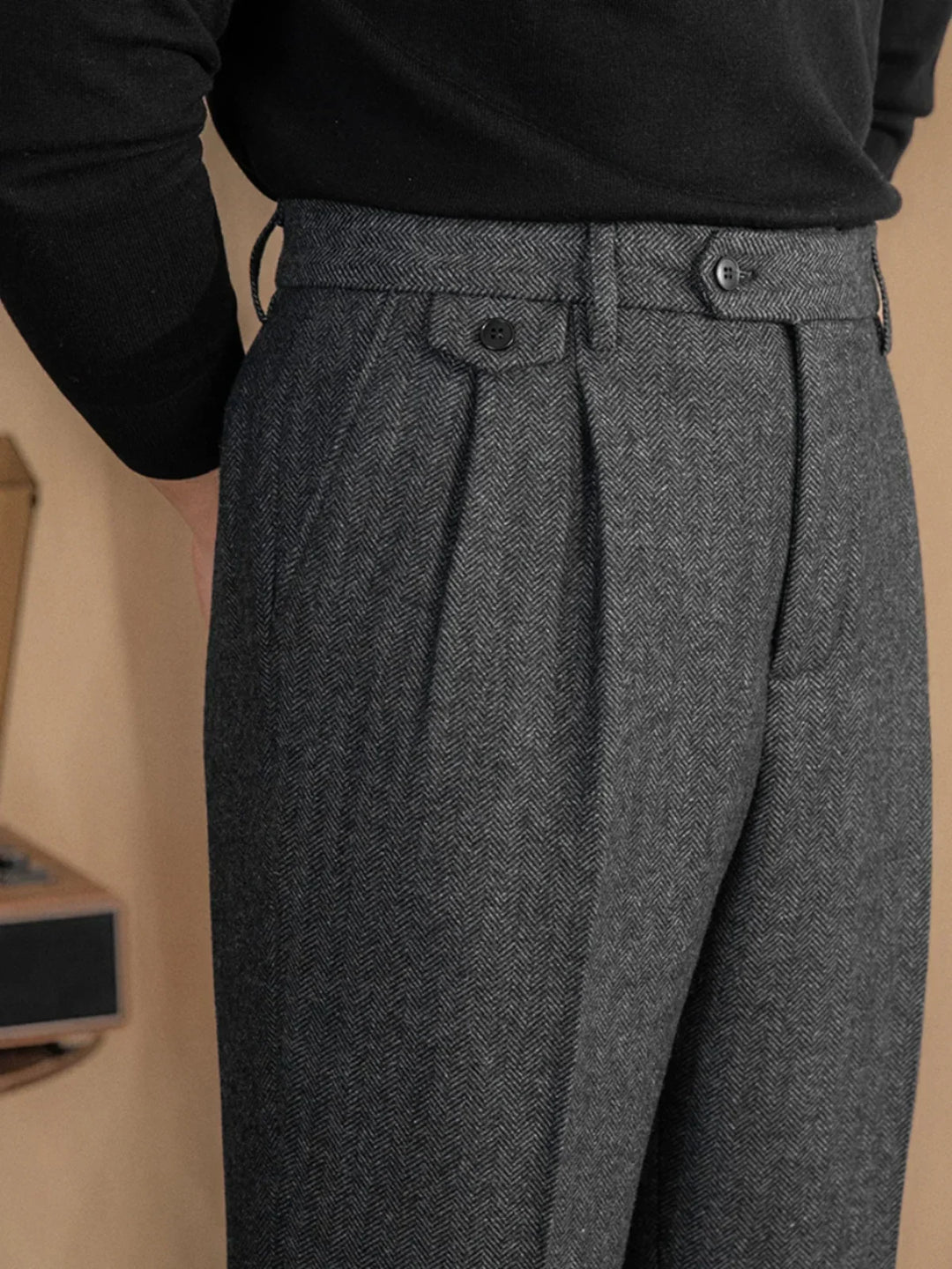 Pleated Wool Trousers