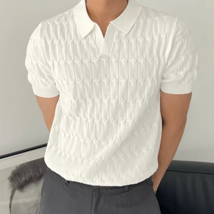 Textured Knit Polo Shirt