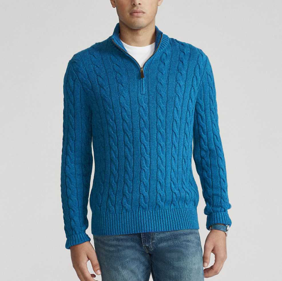 Cable Knit Quarter-Zip Sweater