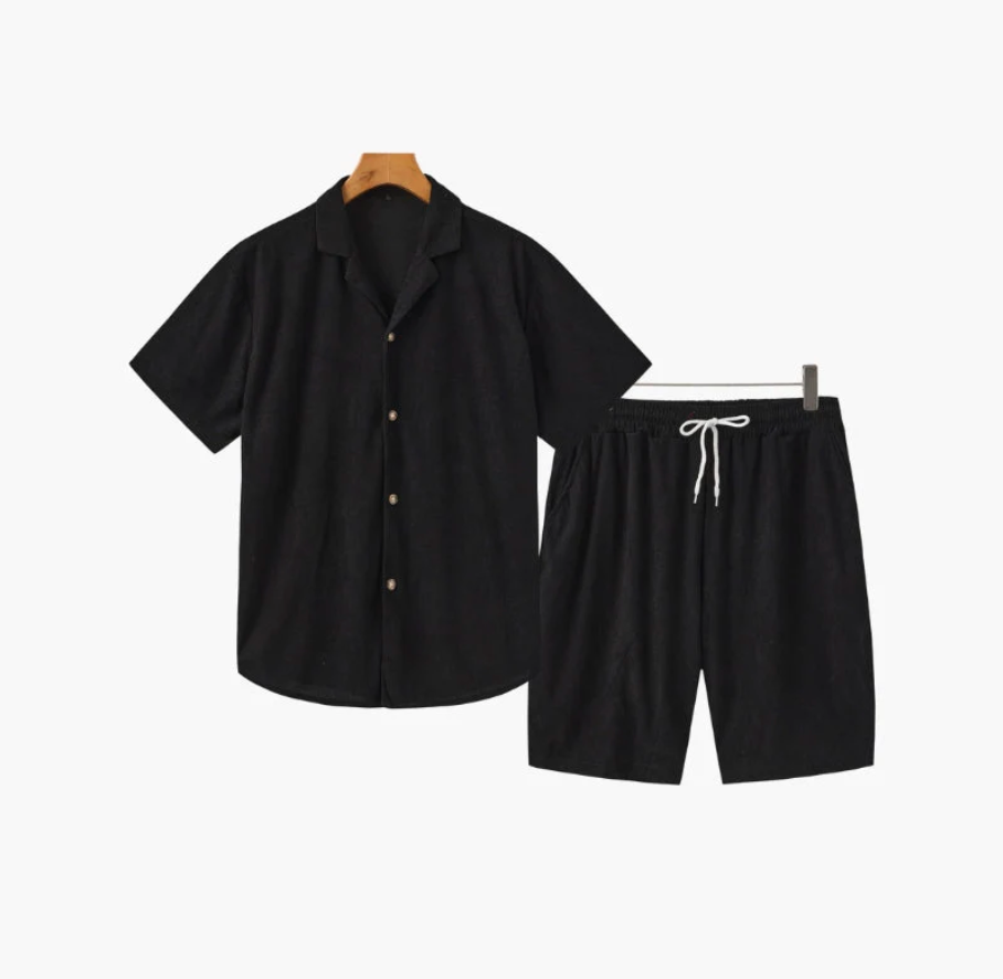 Men’s Corduroy Outfit Set with Suede Loafers & Tinted Glasses
