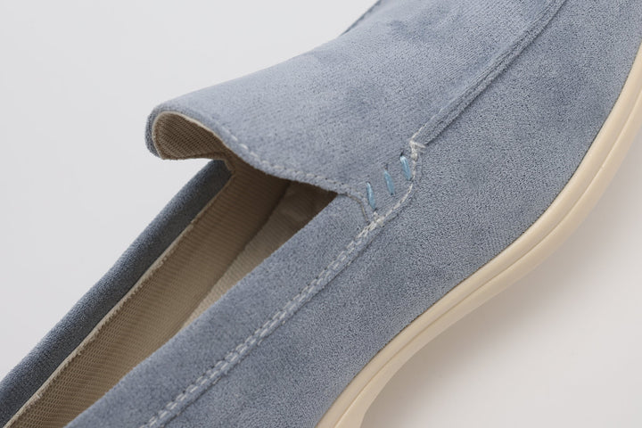 Faux Suede Loafers with Rubber Sole