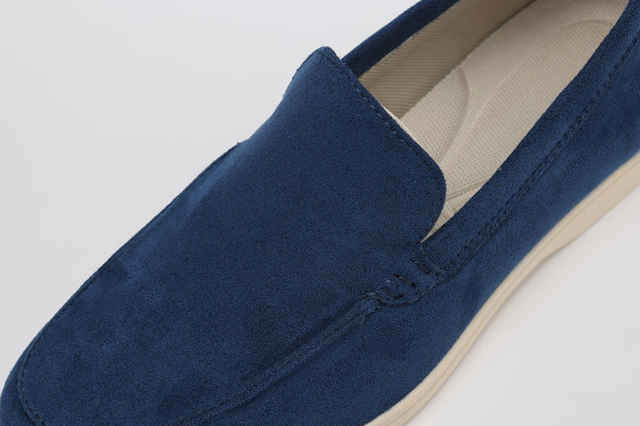 Faux Suede Loafers with Rubber Sole