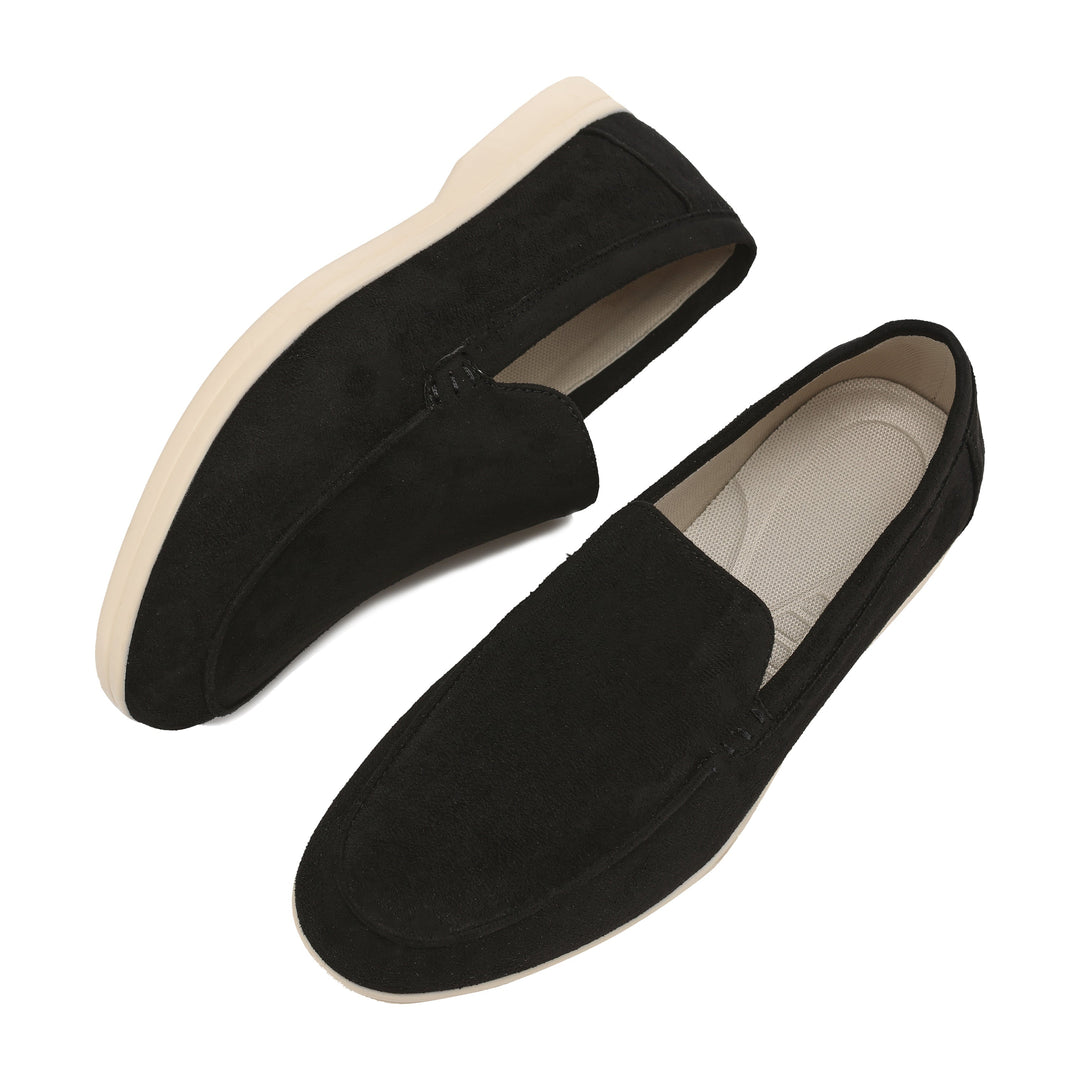 Faux Suede Loafers with Rubber Sole
