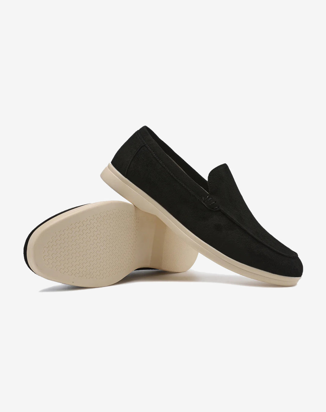 Faux Suede Loafers with Rubber Sole