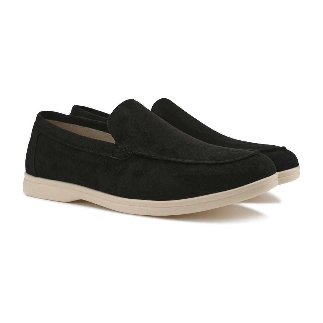 Faux Suede Loafers with Rubber Sole