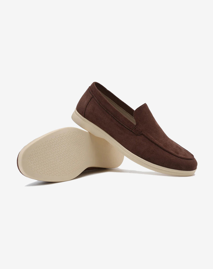 Faux Suede Loafers with Rubber Sole