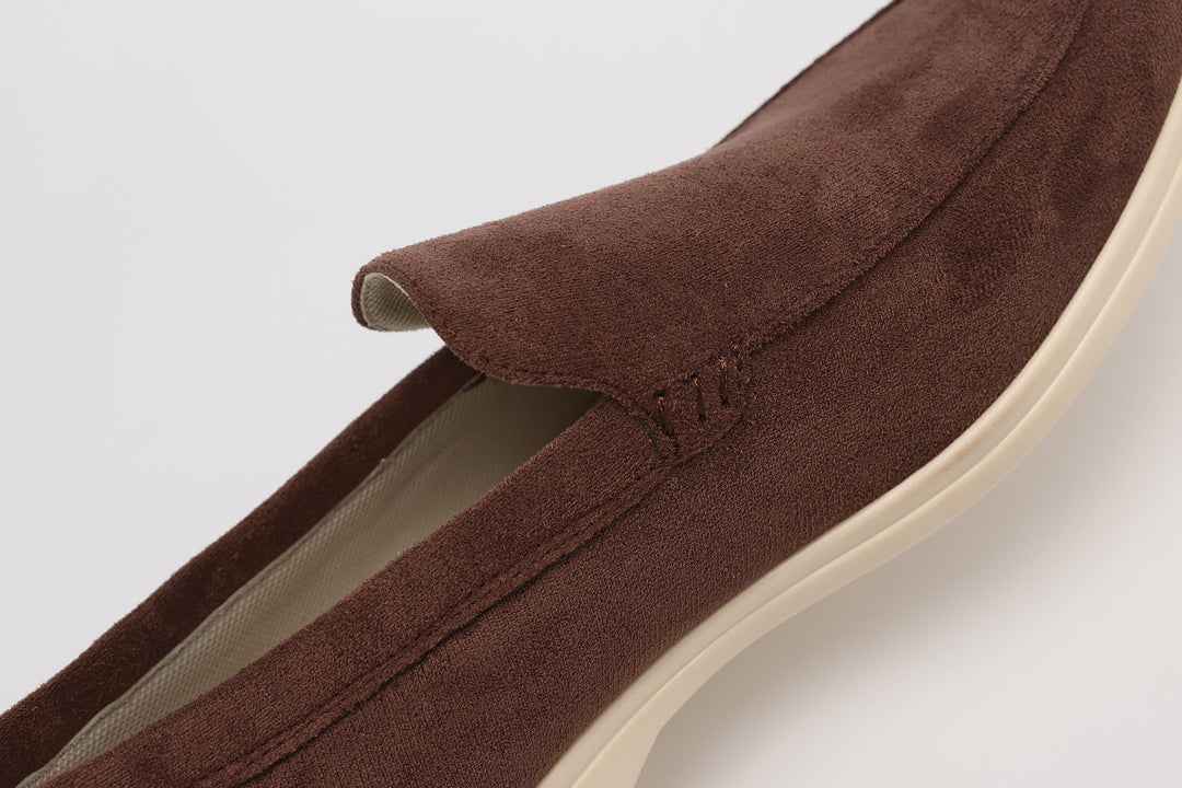 Faux Suede Loafers with Rubber Sole