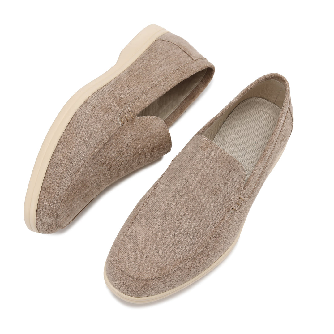 Faux Suede Loafers with Rubber Sole