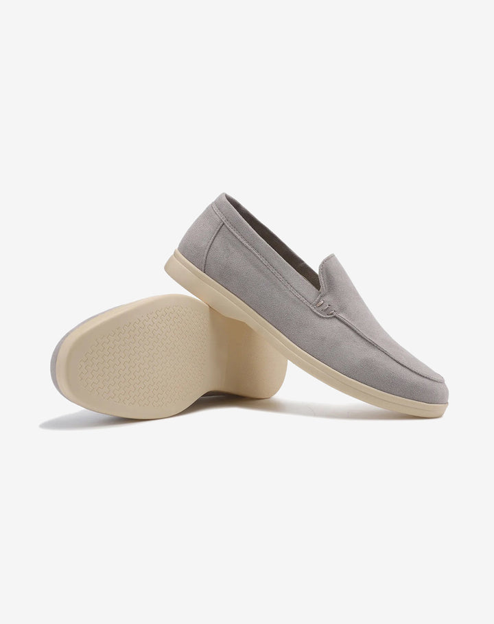 Faux Suede Loafers with Rubber Sole