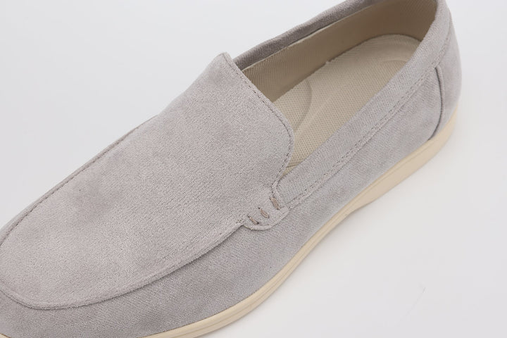 Faux Suede Loafers with Rubber Sole