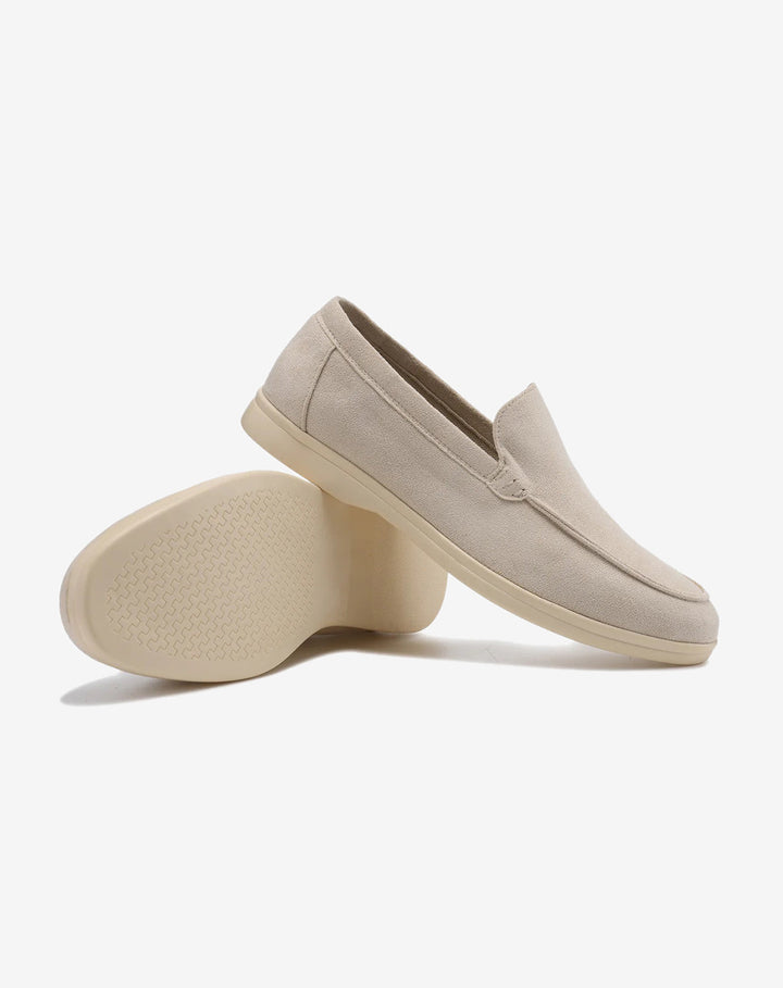Faux Suede Loafers with Rubber Sole