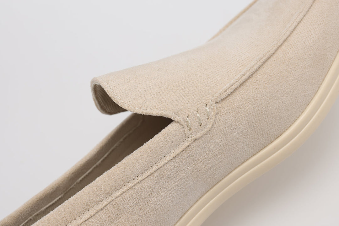 Faux Suede Loafers with Rubber Sole