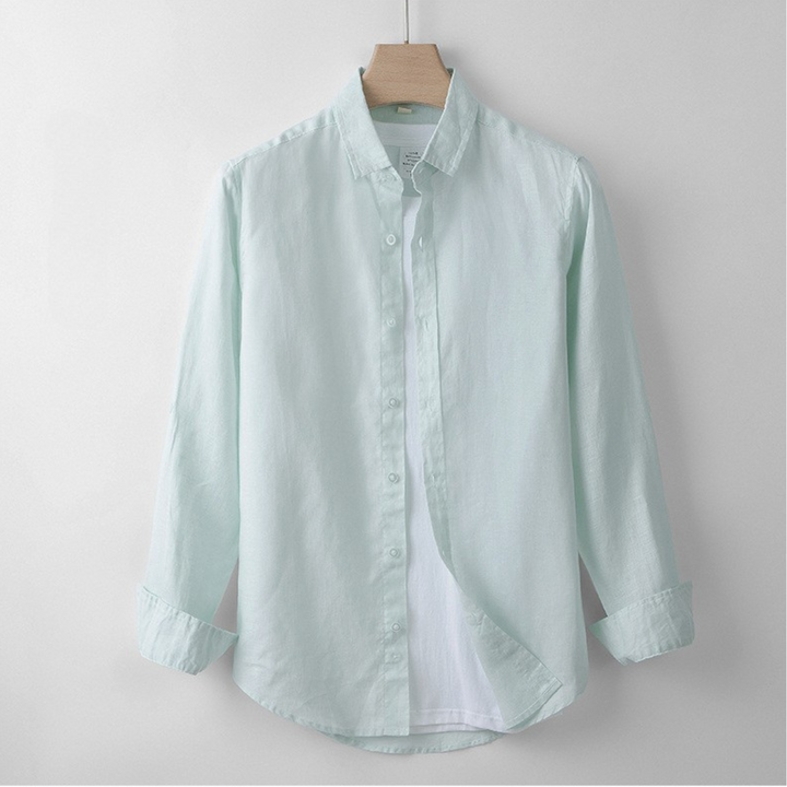 Lightweight Linen Shirt with Spread Collar