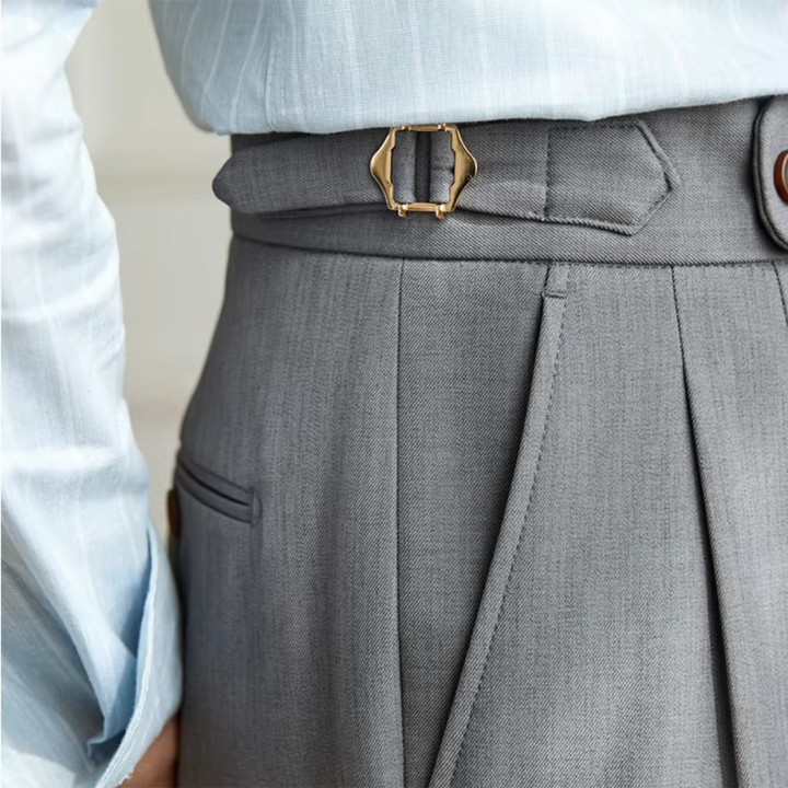 Double-Pleat Relaxed Tapered Pants