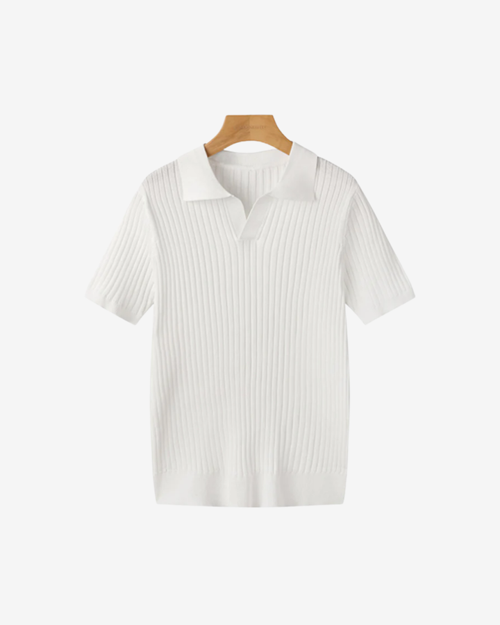 Classic Structured Knit Polo Shirt