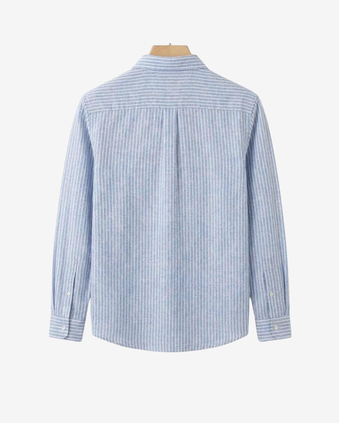 Blue Striped Linen Button-Down Shirt