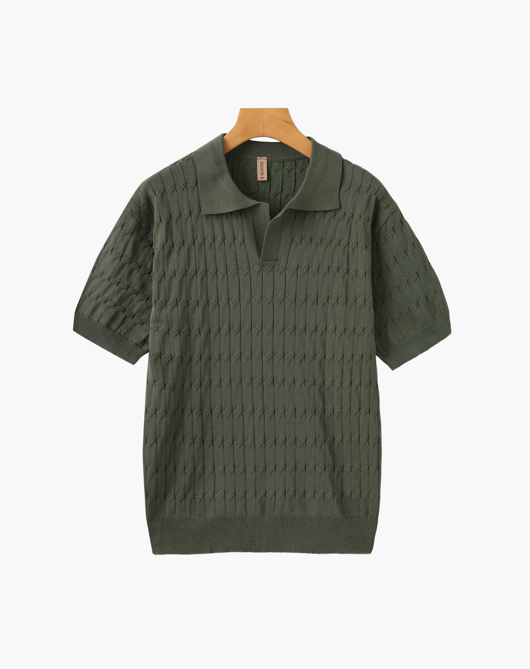 Textured Knit Polo Shirt