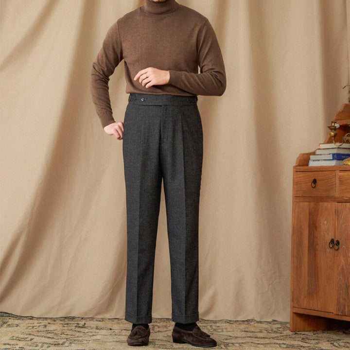 Classic Pleated Trousers with Side Adjusters