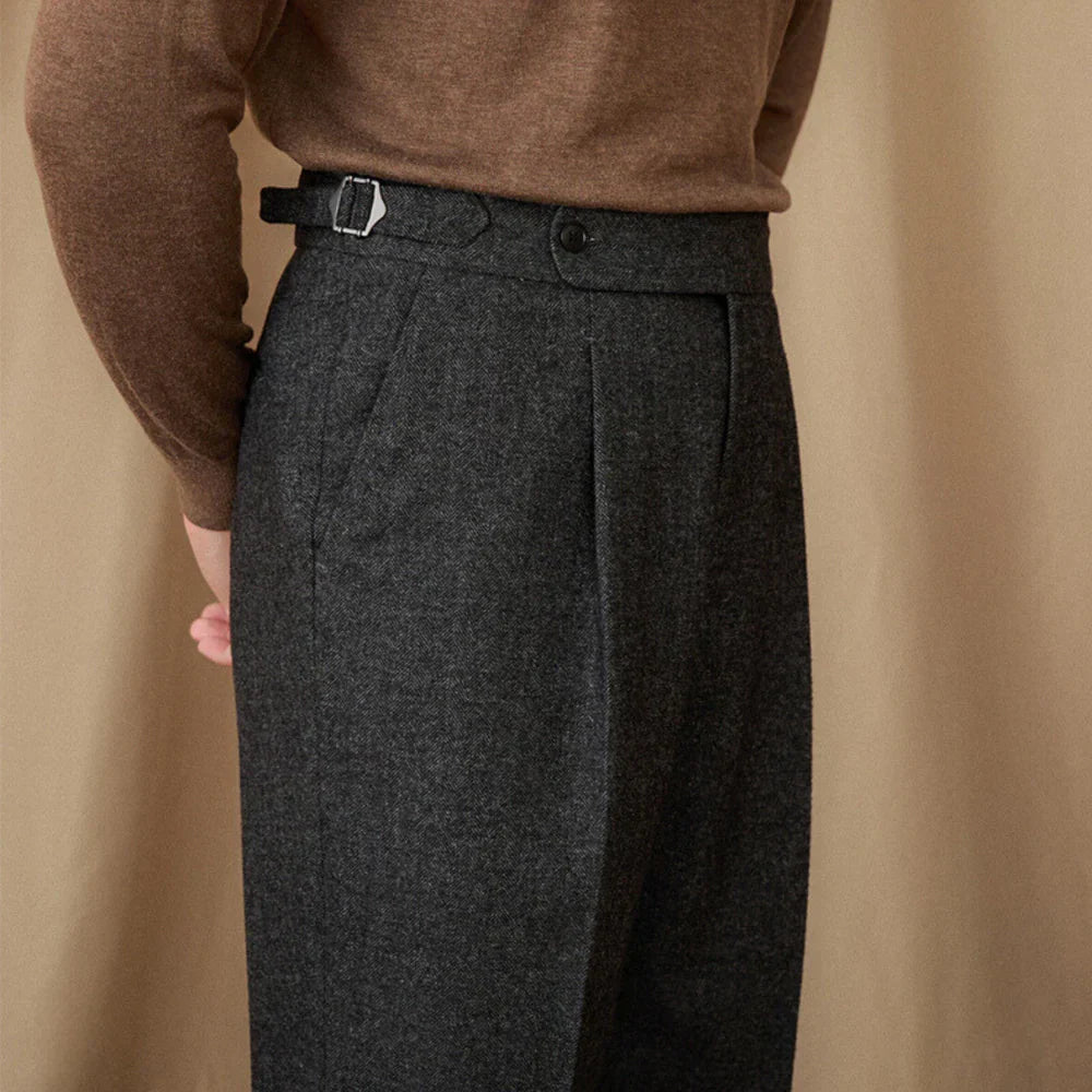 Classic Pleated Trousers with Side Adjusters