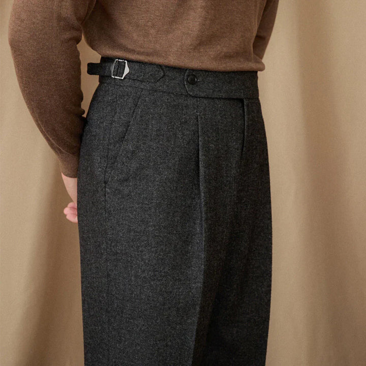 Classic Pleated Trousers with Side Adjusters