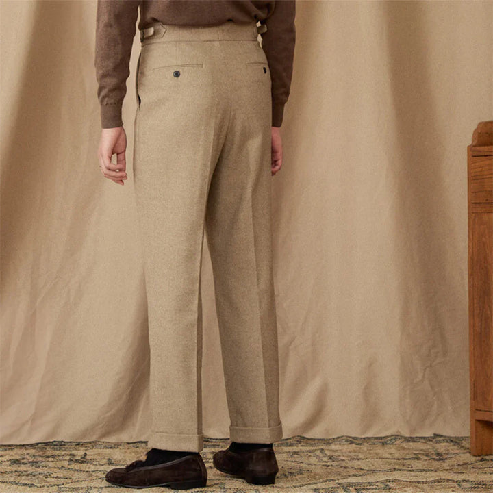 Classic Pleated Trousers with Side Adjusters