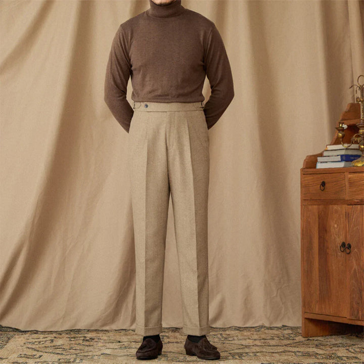 Classic Pleated Trousers with Side Adjusters
