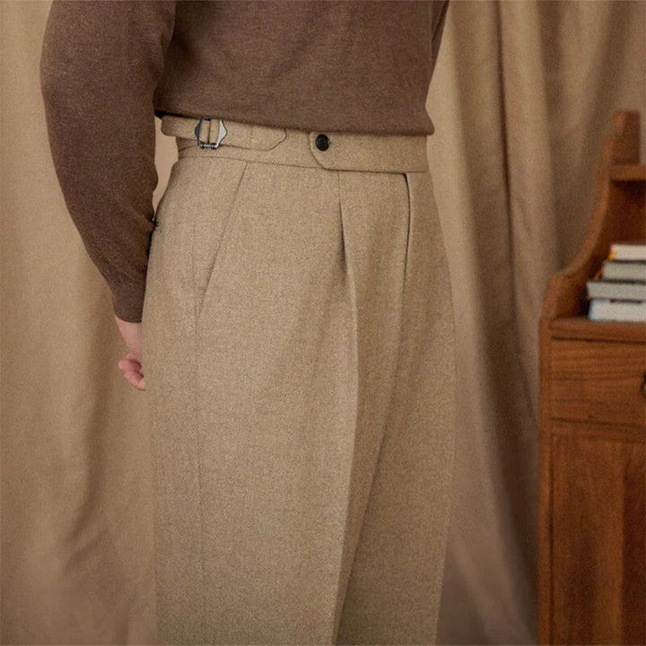 Classic Pleated Trousers with Side Adjusters