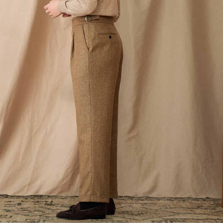 Classic Pleated Trousers with Side Adjusters