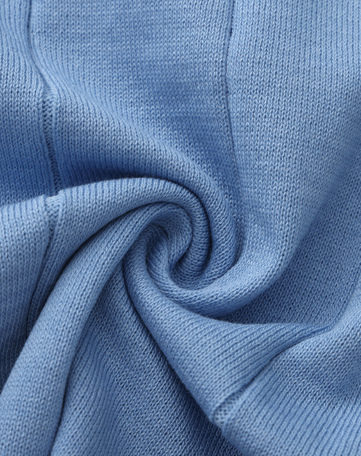 Stretch Knit Polo Shirt with Open Collar