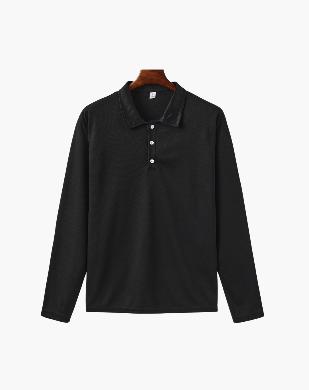 Stretch Knit Polo Shirt with Button Placket