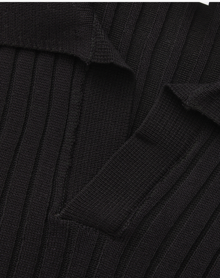 Classic Structured Knit Polo Shirt