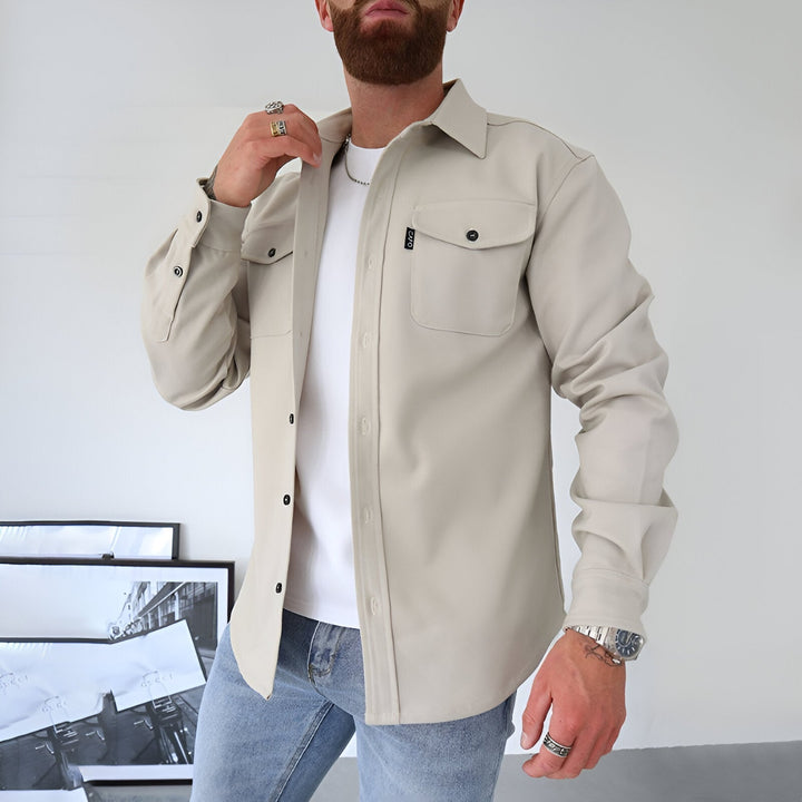 Classic Button-Up Overshirt with Chest Pockets