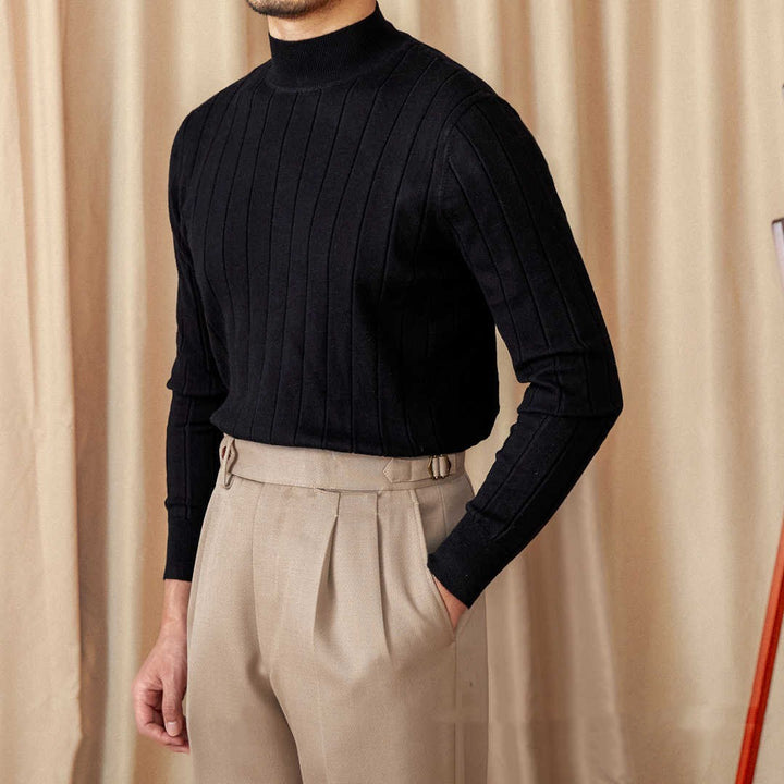 GIORGIO Premium Ribbed Knit Crewneck Sweater