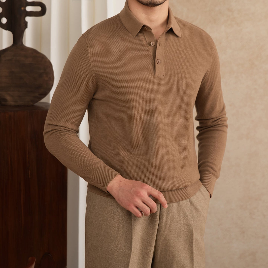 Federico Textured Knit Polo Shirt