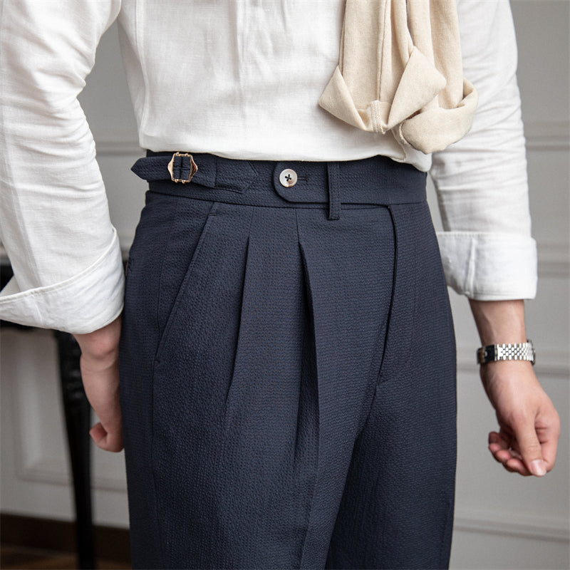 Nicolas Lightweight Seersucker Trousers