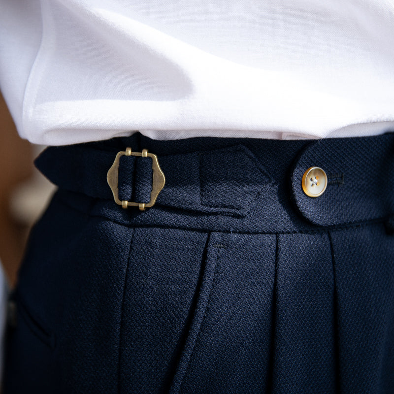 Double Pleat Trousers with Side Adjusters