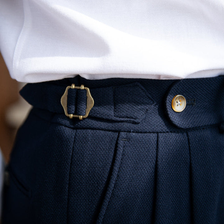Double Pleat Trousers with Side Adjusters