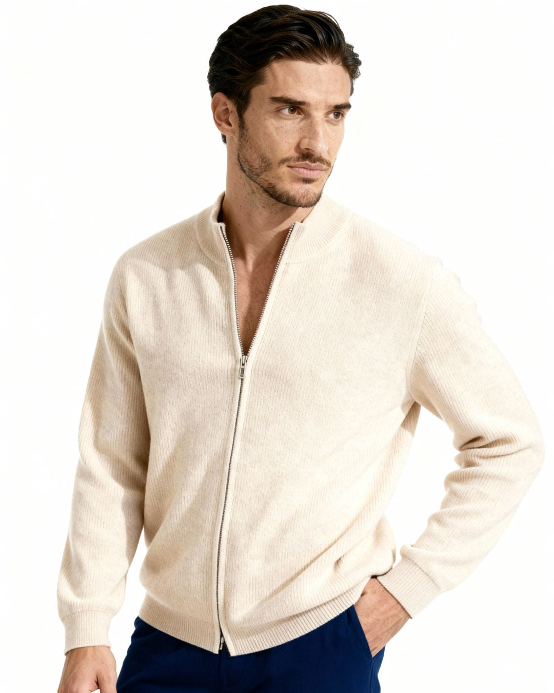 Bennett Premium Merino Wool Full-Zip Sweater