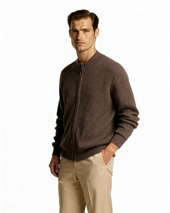 Bennett Premium Merino Wool Full-Zip Sweater